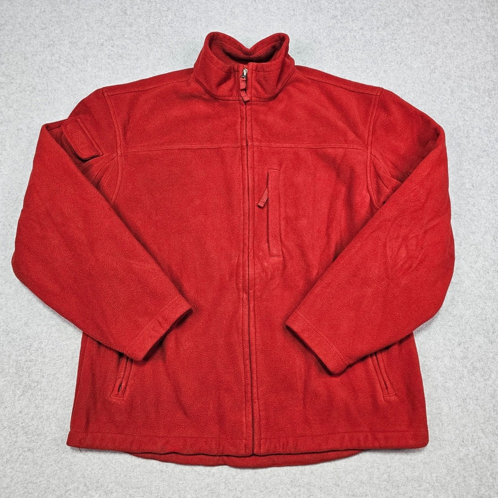 Duluth Trading Co. Jacket Mens Sz L Red Shoreman Fleece Windproof‎ Heavy Thick